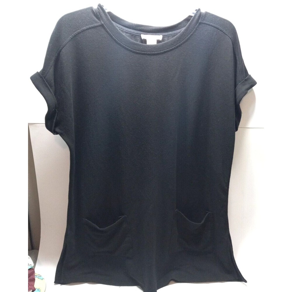 Westbound Size Size Small Tunic Top Front Patch Pockets Short Sleeves Black